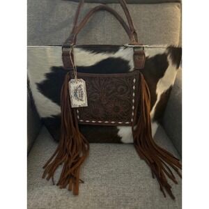 American Darling Tote New Rodeo Cowhide  Bag Fringe Tooled Leather Conceal Carry